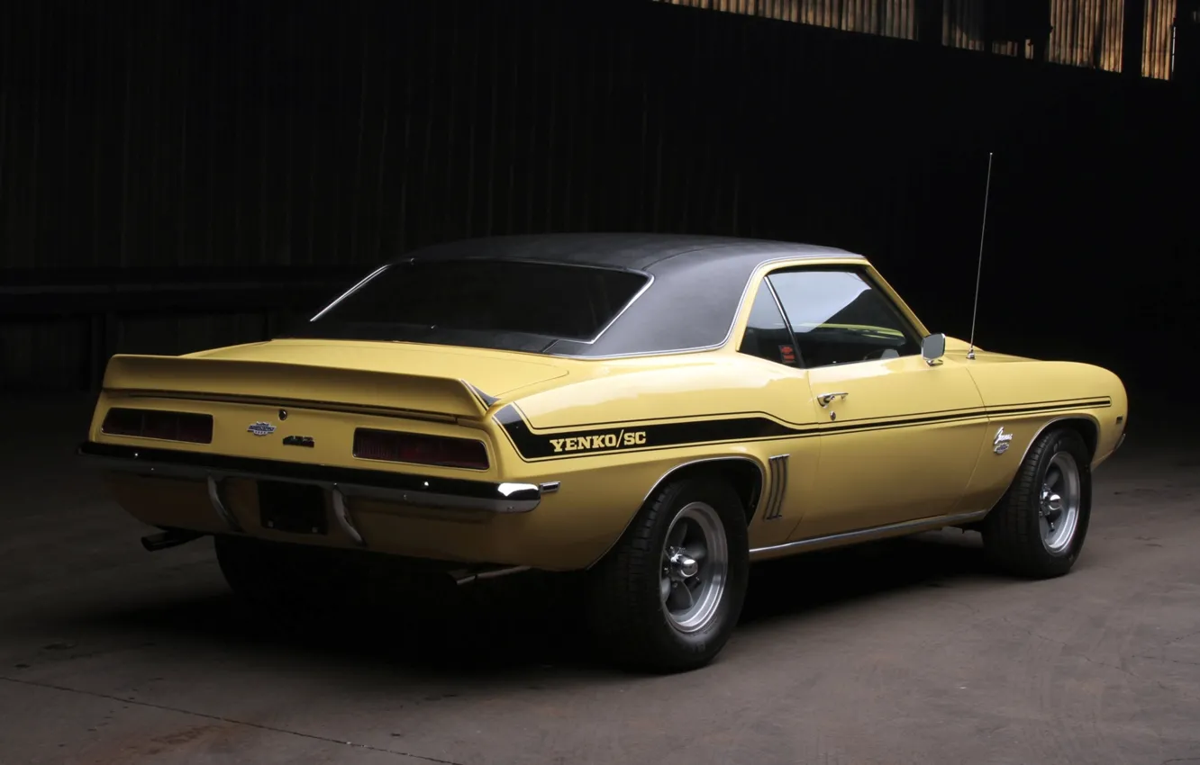 Photo wallpaper background, Chevrolet, 1969, Camaro, Chevrolet, Camaro, rear view, Muscle car