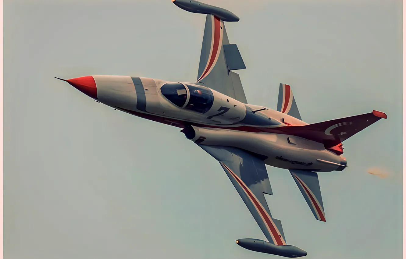 Photo wallpaper Canadair, F-5, Turkish Stars, Freedom Fighter, NF-5