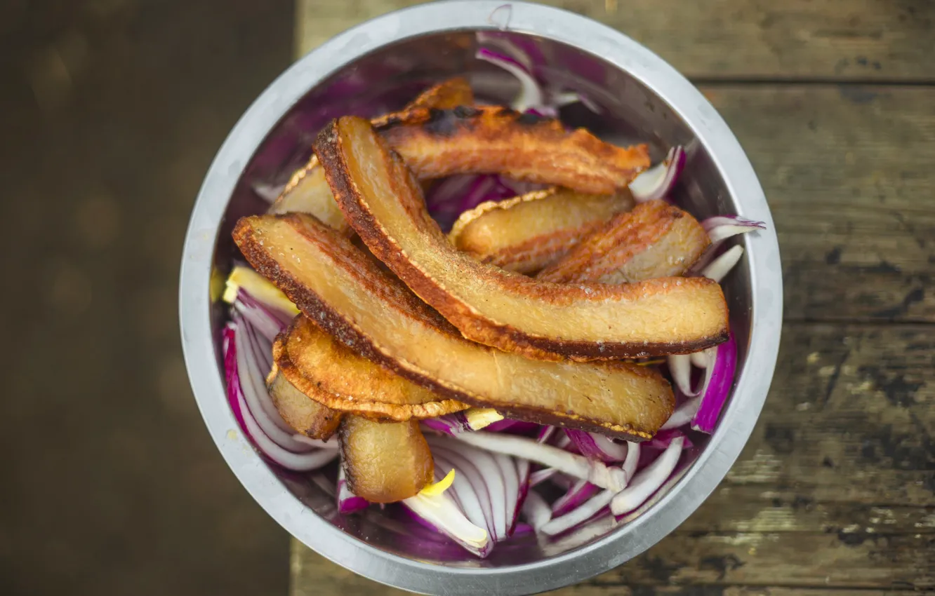 Photo wallpaper bow, yummy, onion, greaves