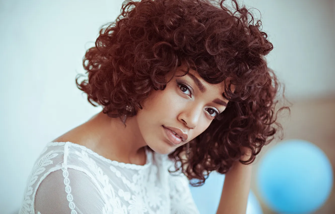 Photo wallpaper look, girl, black