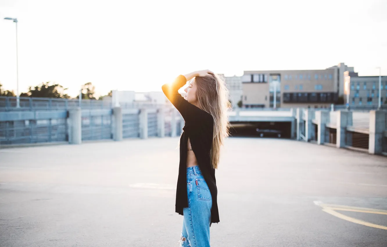 Photo wallpaper jeans, tattoo, tattoo, profile