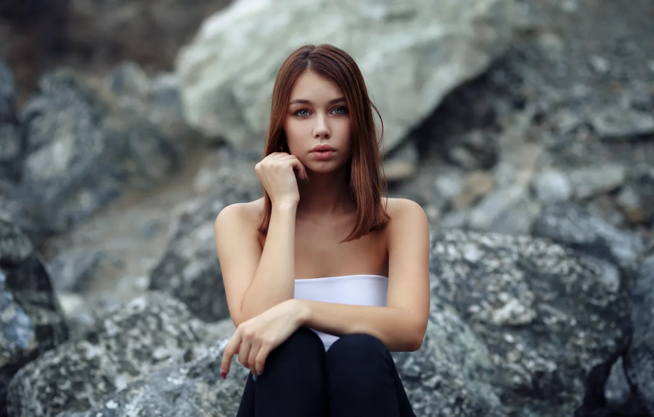 Photo wallpaper girl, beautiful, model, look, cute