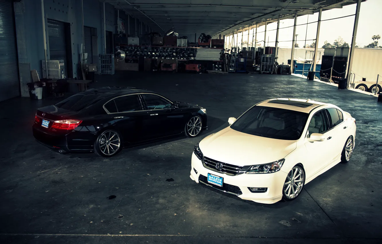 Photo wallpaper white, wheels, Honda, Accord, black, Honda, Galpin, wossen