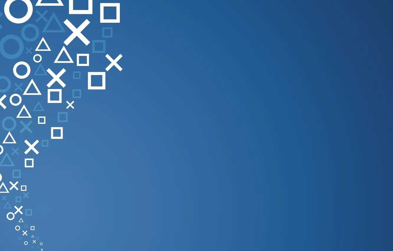 Photo wallpaper the game, minimalism, game, blue background, blue background, Minimalism, PlayStation, Play Station