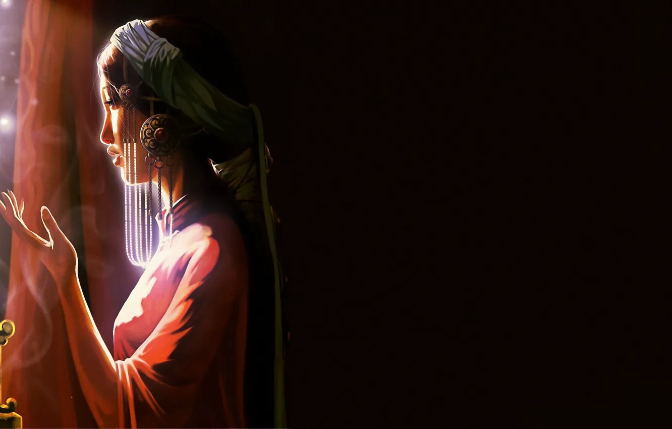 Photo wallpaper girl, decoration, Princess, incense, Mongolian