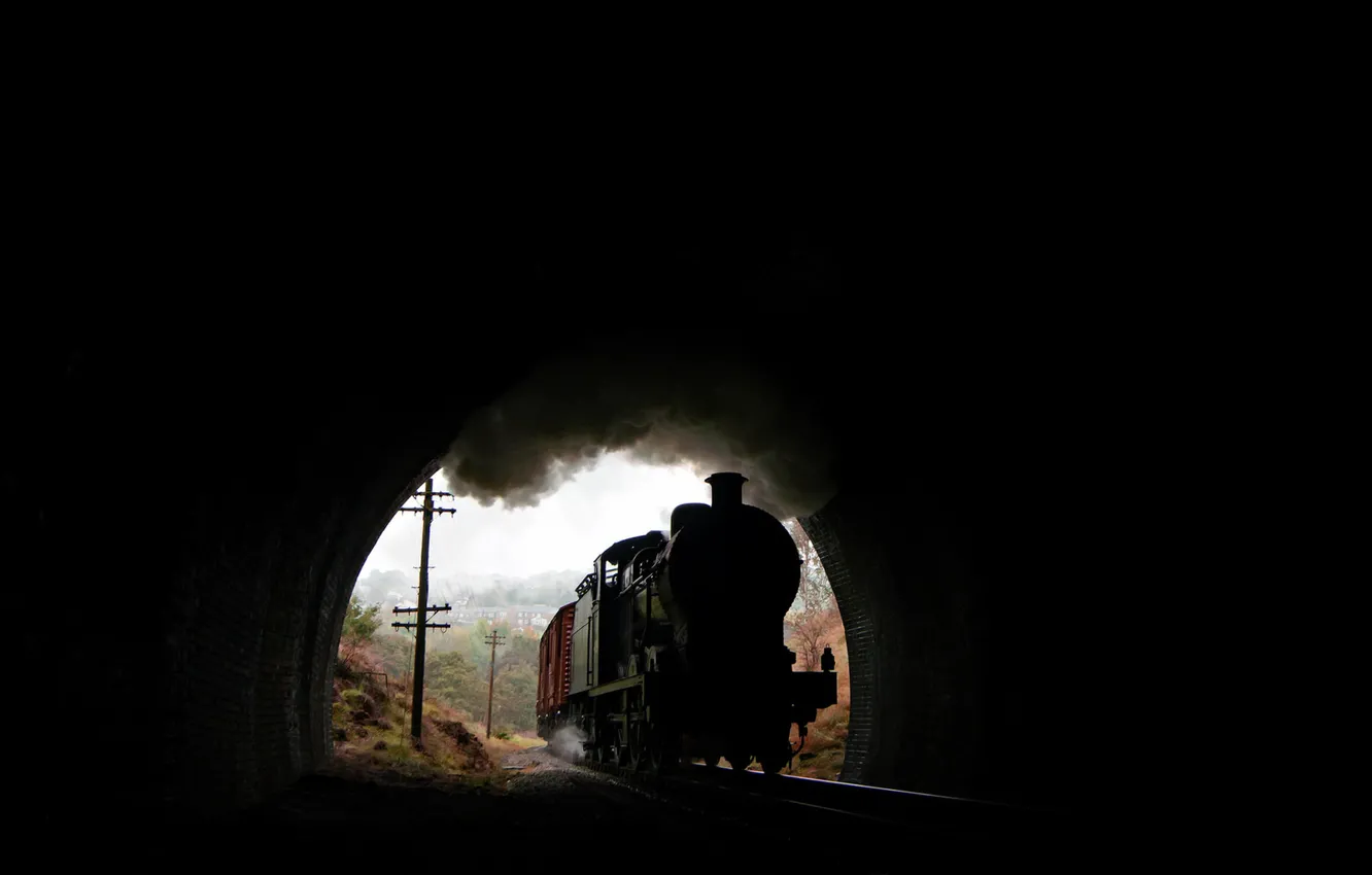Photo wallpaper background, train, the tunnel