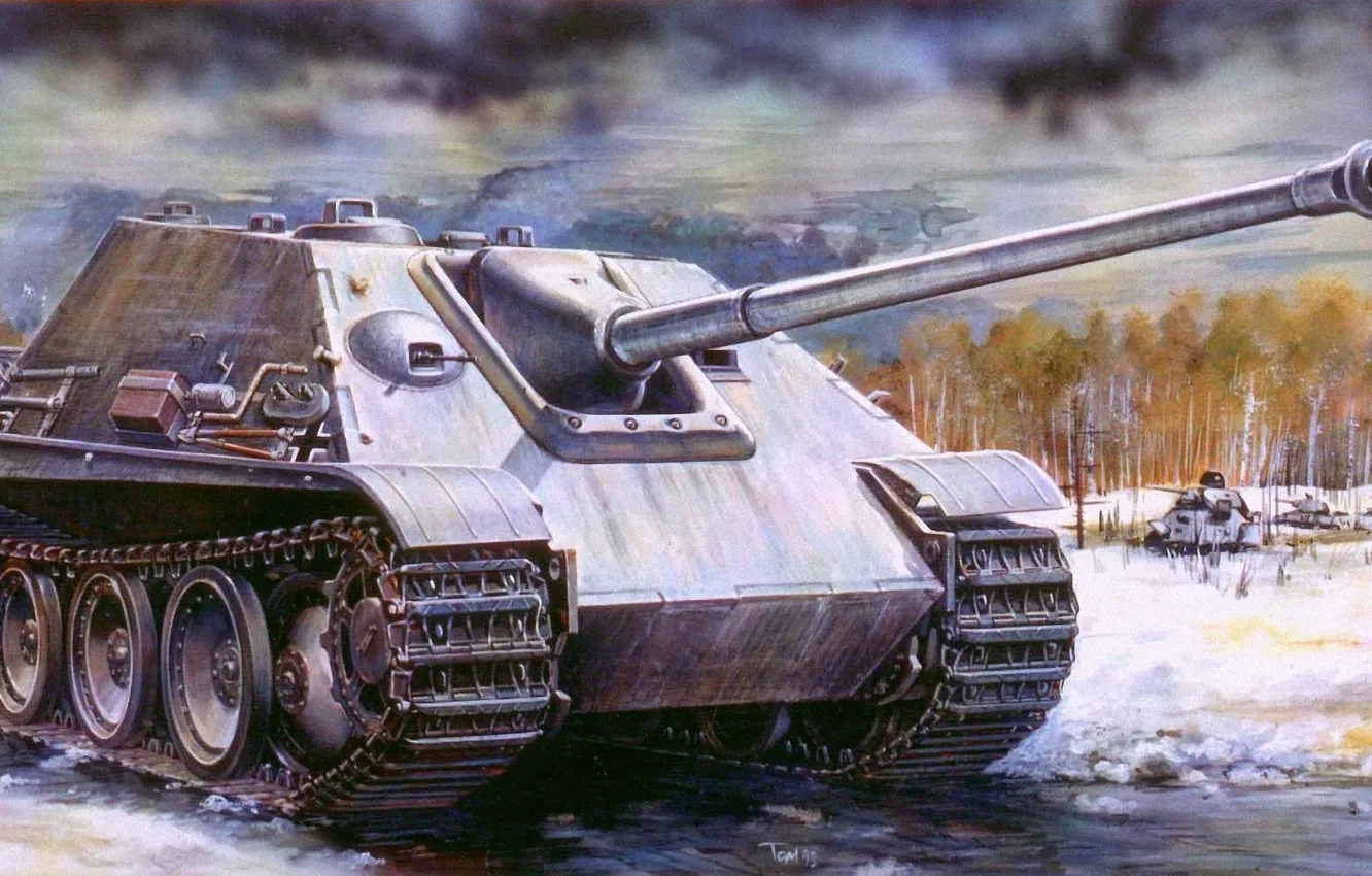 Photo wallpaper war, art, tank, ww2, tank, german tank, panzerkampfwagen, tank