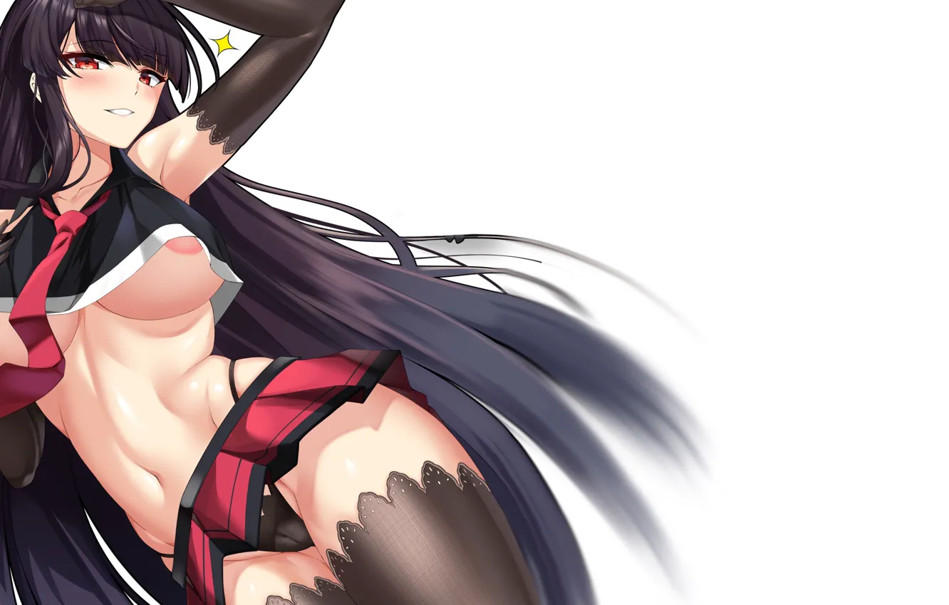 Photo wallpaper hot, sexy, boobs, anime, breasts, babe, black hair, tummy