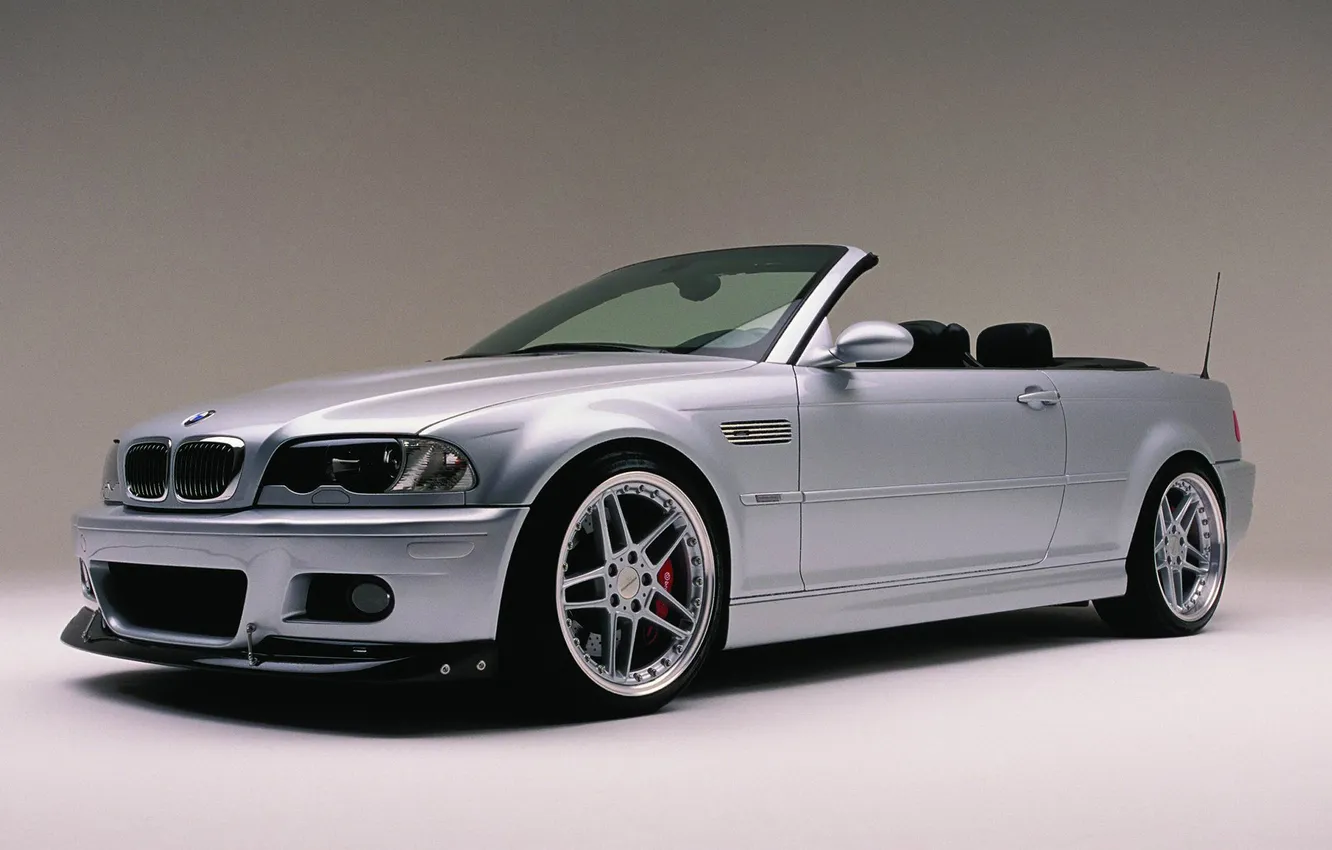 Photo wallpaper grey, sport, lights, BMW, BMW, convertible, drives, E46