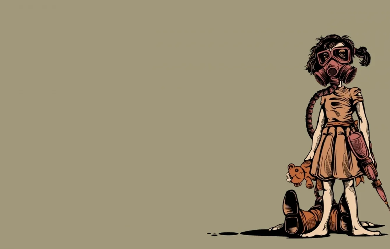 Photo wallpaper gas mask, bioshock, sister