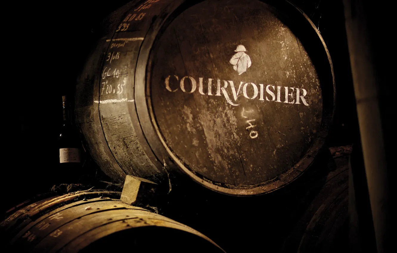 Photo wallpaper bottle, barrel, cognac, cognac, Courvoisier, Courvoisier