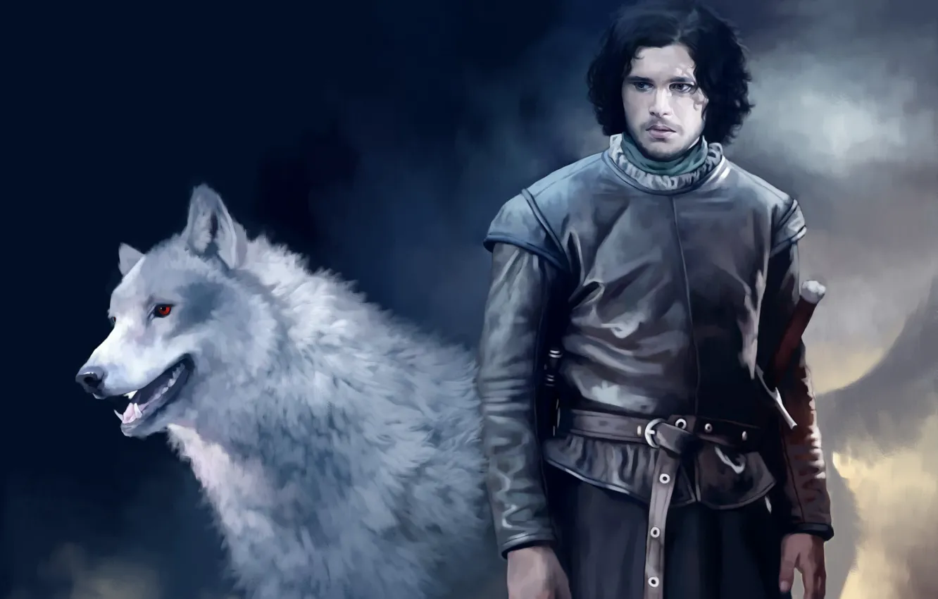 Photo wallpaper Wolf, Guy, Game of thrones