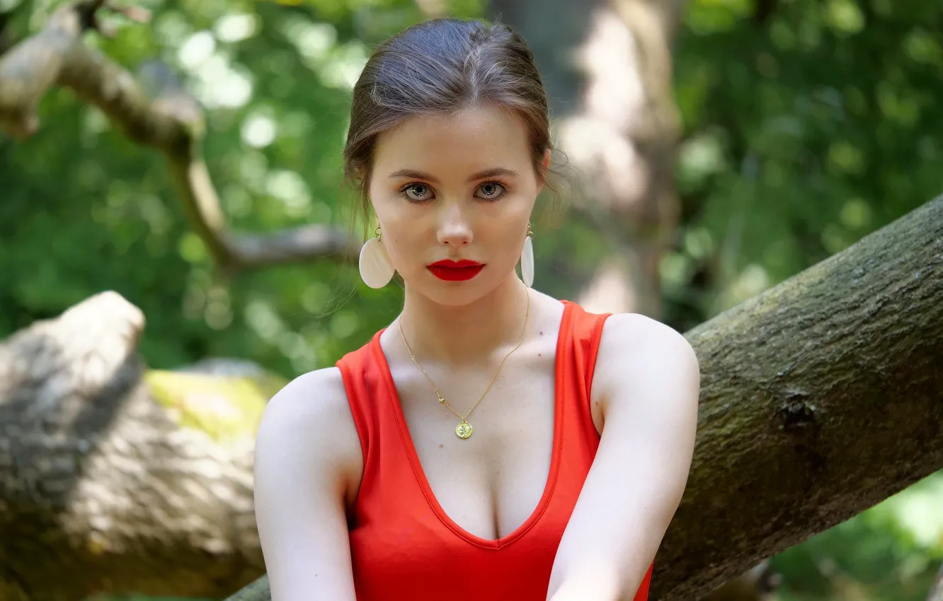 Photo wallpaper look, girl, bokeh, Erin