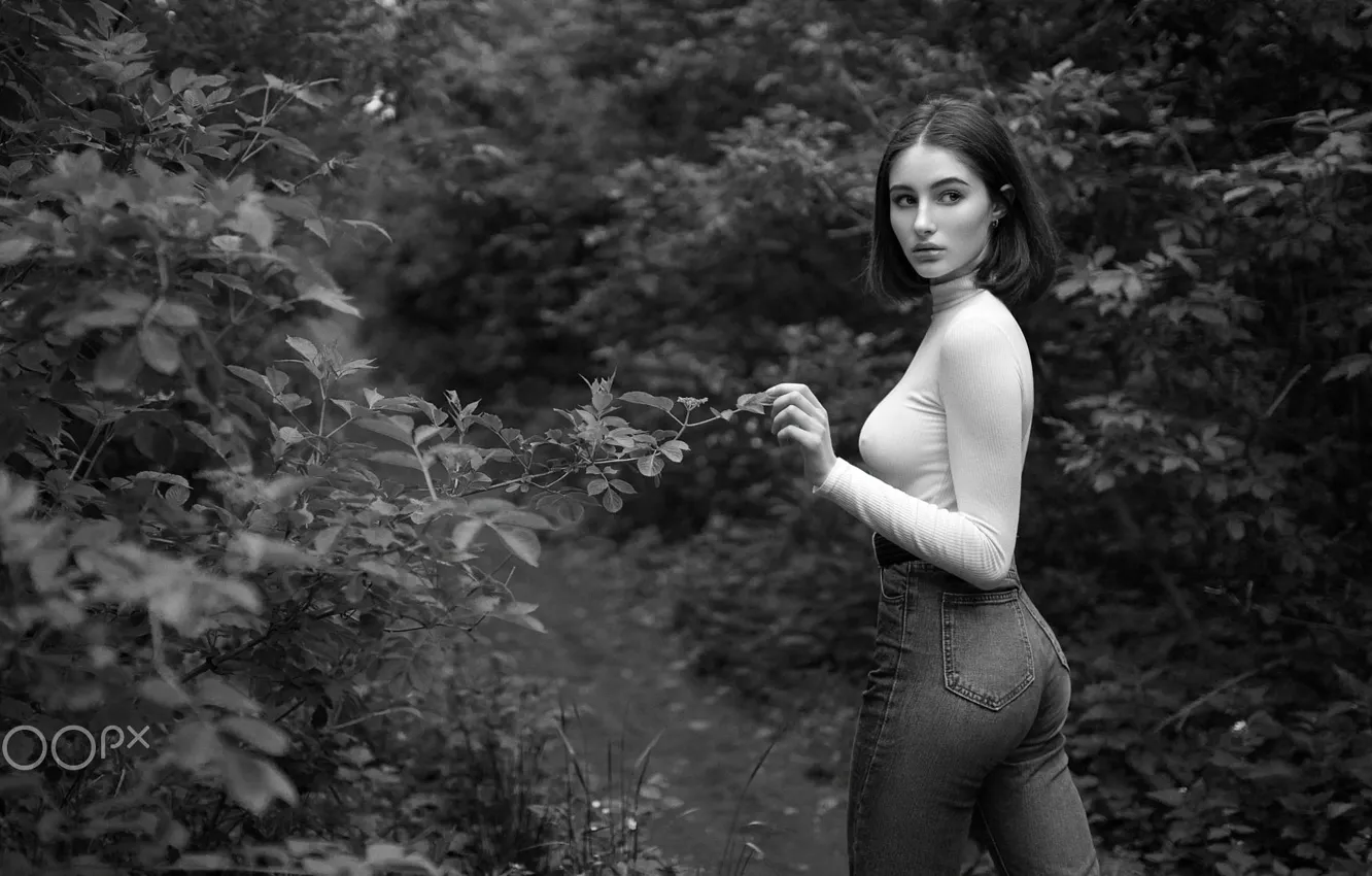 Photo wallpaper girl, beautiful, model, jeans, cute, jacket