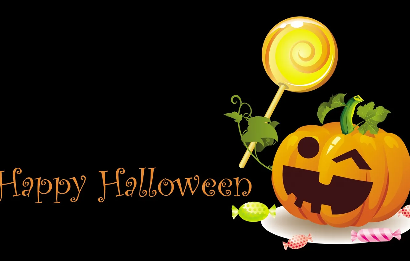 Photo wallpaper holiday, lollipops, Halloween, pumpkin, Halloween