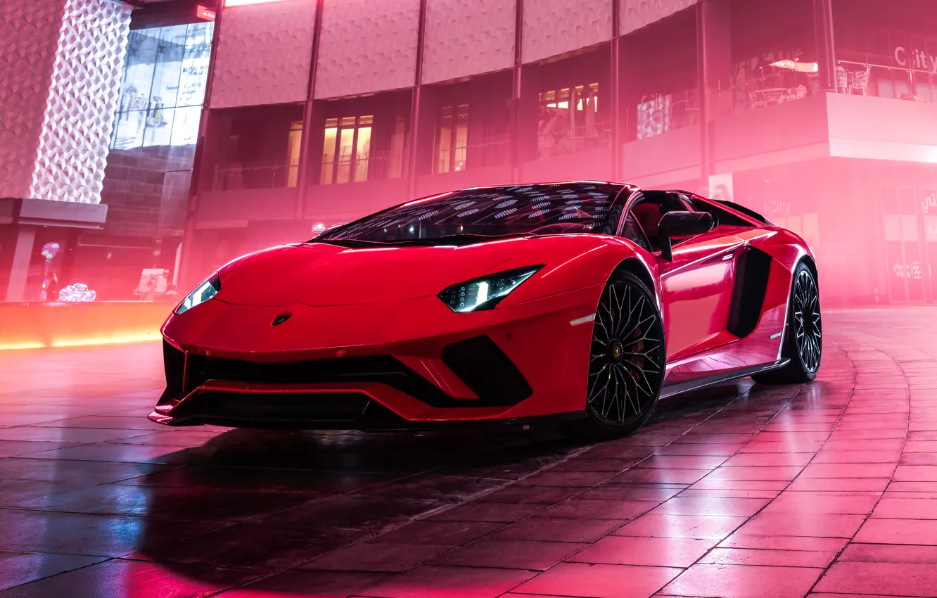 Photo wallpaper Roadster, Lamborghini, supercar, Aventador, Aventador S, 2019