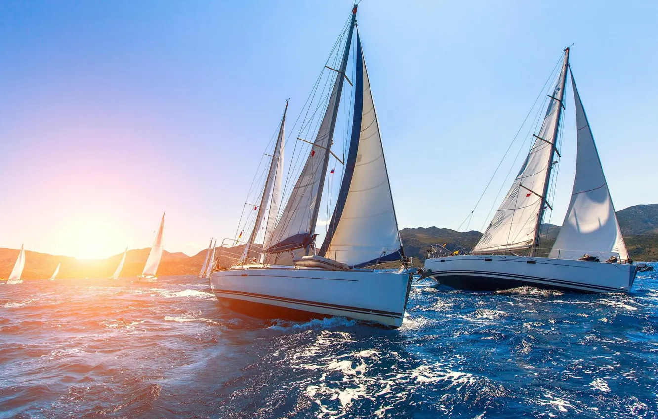 Photo wallpaper sea, sport, yacht, regatta