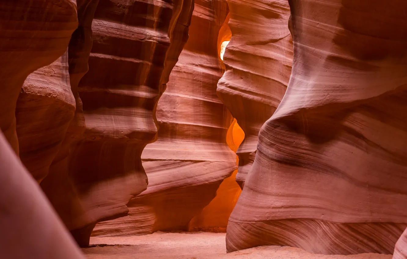 Photo wallpaper line, canyon, AZ, USA, America, relief, Antelope canyon, smooth