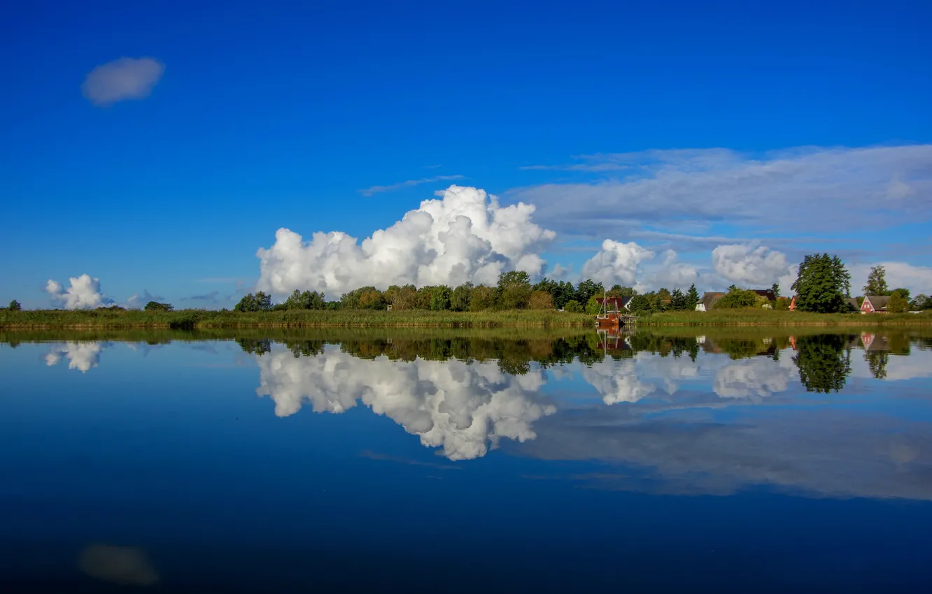 Photo wallpaper clouds, reflection, Germany, Laguna, Germany, The Baltic sea, Baltic Sea