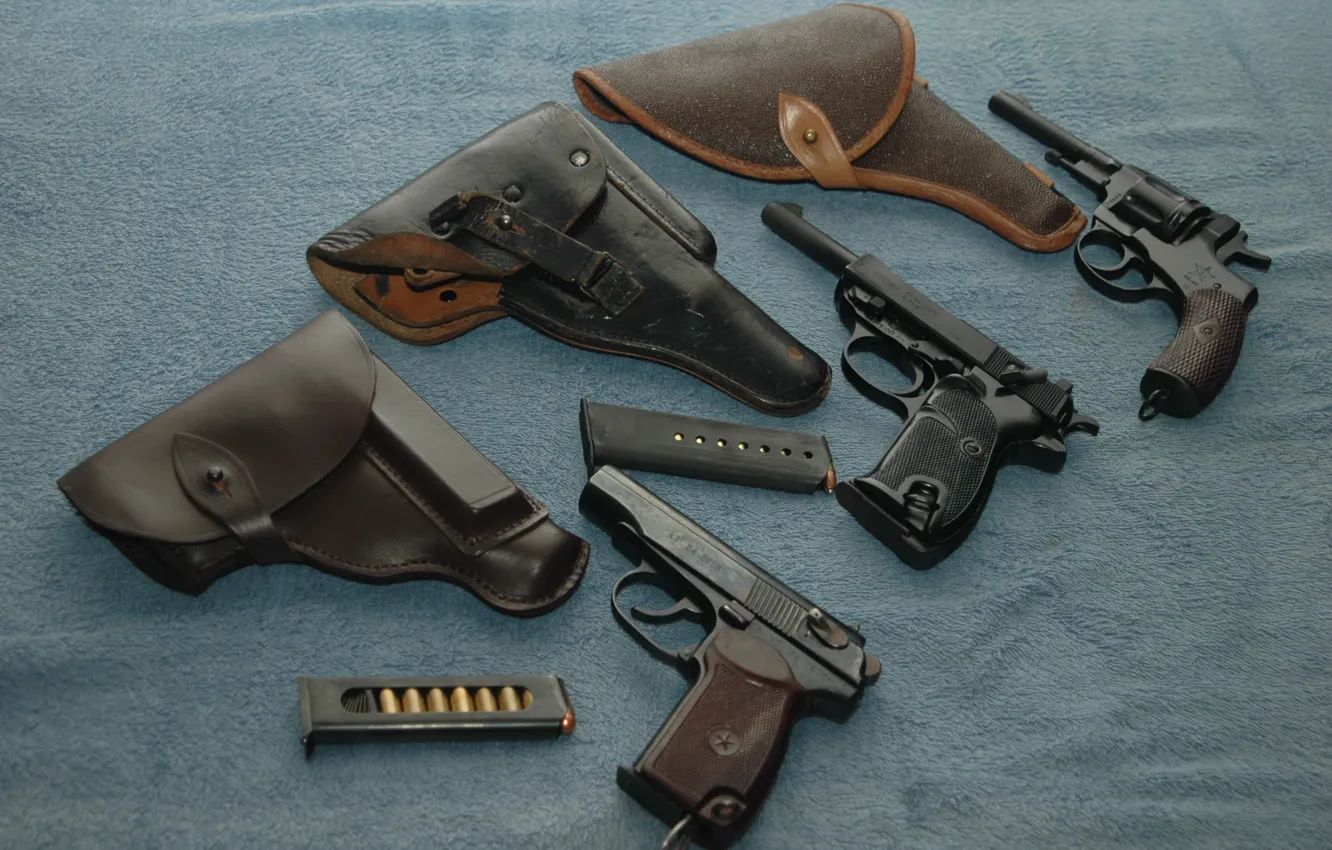 Photo wallpaper gun, weapons, holster, revolver, Walther, Makarova