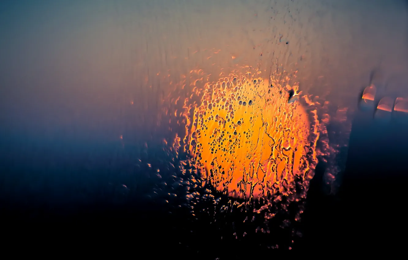 Photo wallpaper glass, lights, background