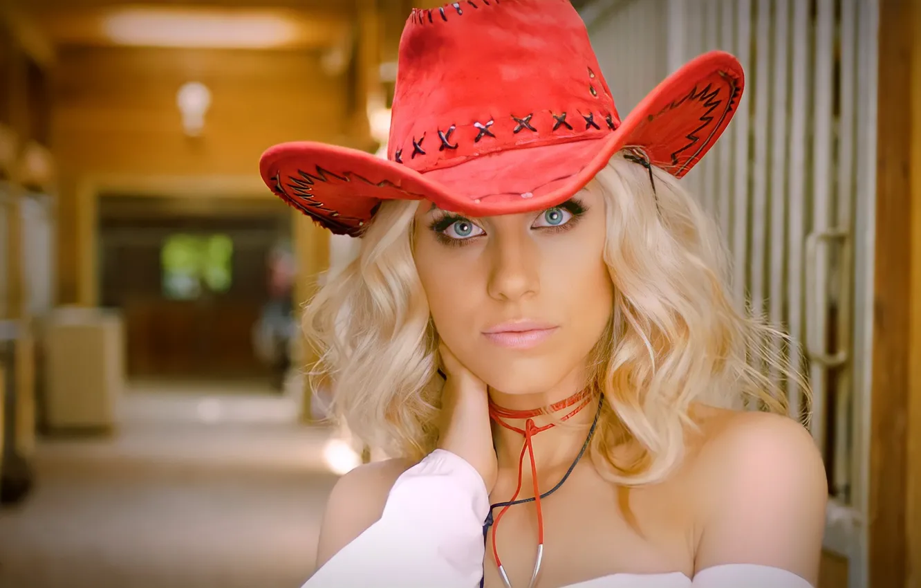 Photo wallpaper girl, Music, hat, eyes, model, singer, blonde, pose