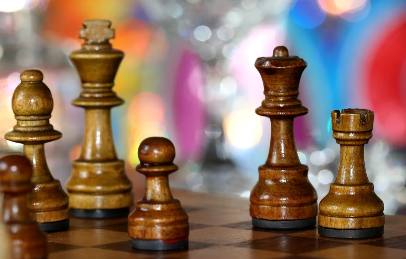 Photo wallpaper macro, the game, Board, chess, figure