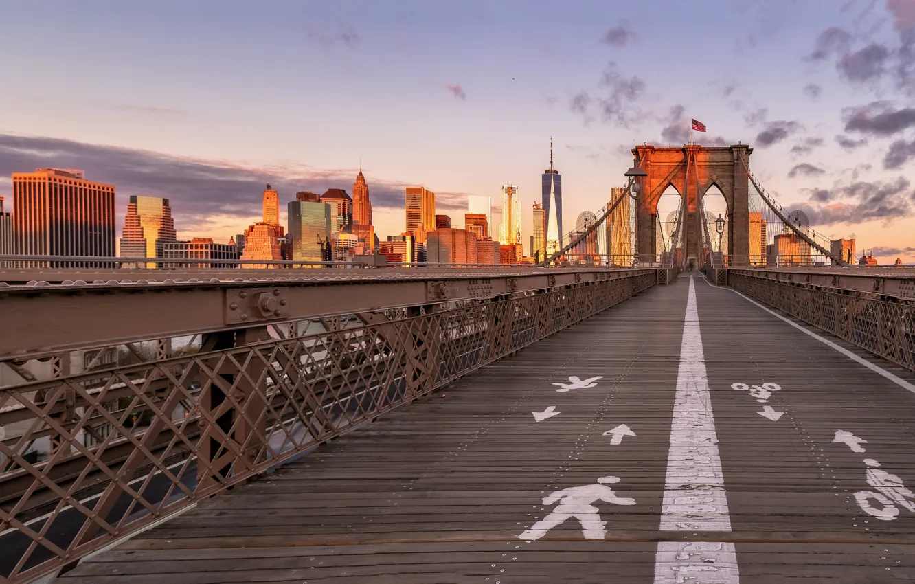 Photo wallpaper bridge, building, New York, Brooklyn bridge, Manhattan, skyscrapers, Manhattan, New York City