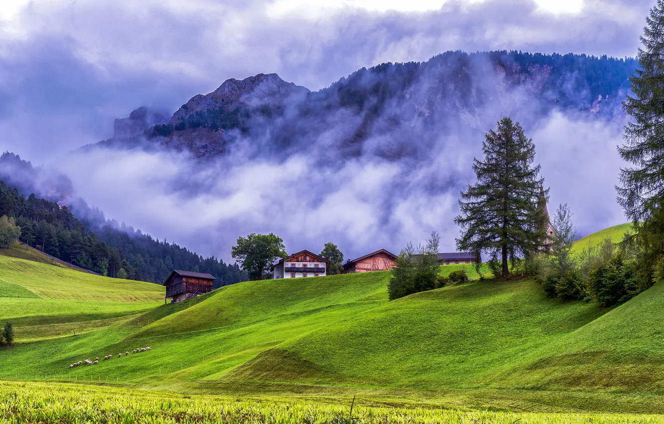 Photo wallpaper mountains, nature, Alps, Italy, Santa Magdalena