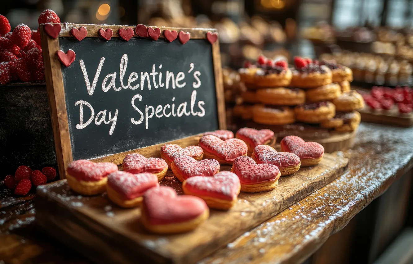 Photo wallpaper love, holiday, heart, hearts, Valentine's day, AI art, neural network