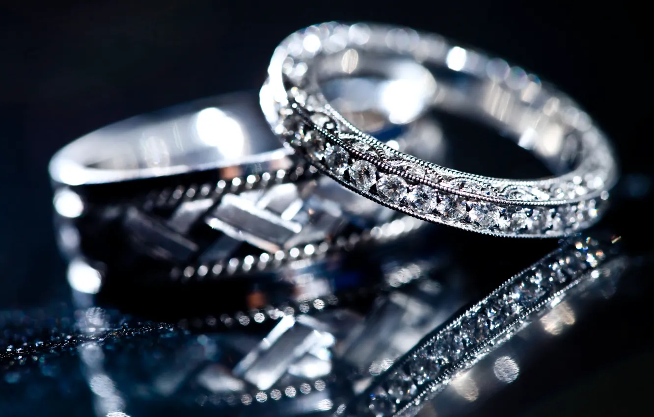 Photo wallpaper rings, jewelry, crystals, diamonds