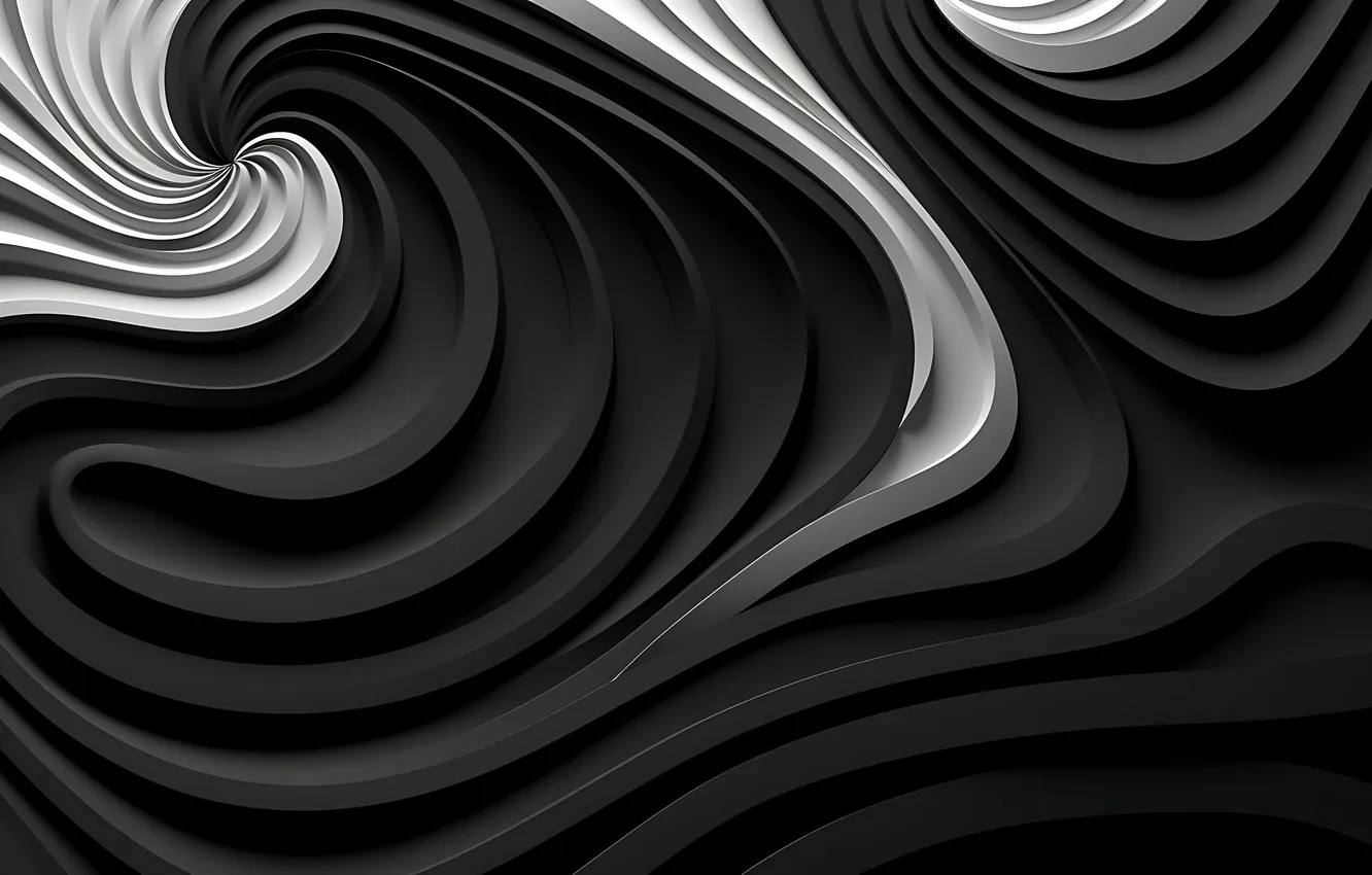 Photo wallpaper line, abstraction, black and white, abstract background, AI art, neural network