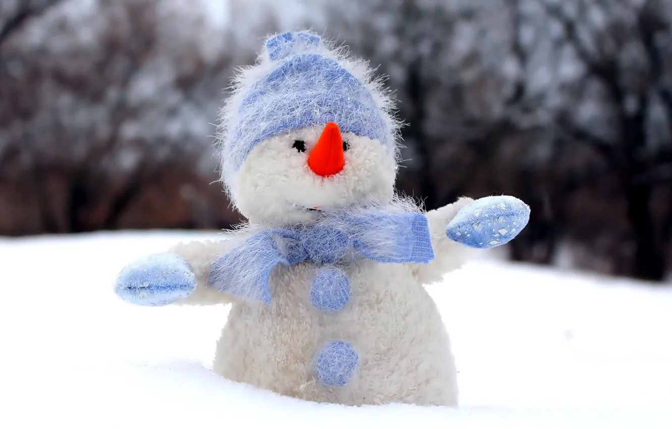 Photo wallpaper toy, new year, snowman