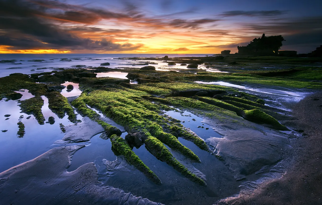 Photo wallpaper beach, Bali, Indonesia, Tanah Lot
