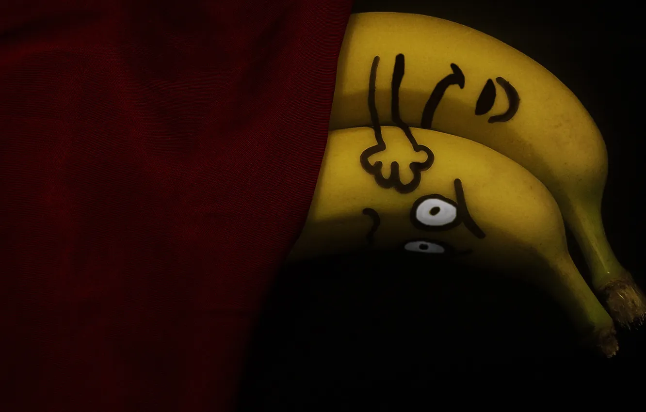 Photo wallpaper pair, sleeping, bananas, blanket, cool