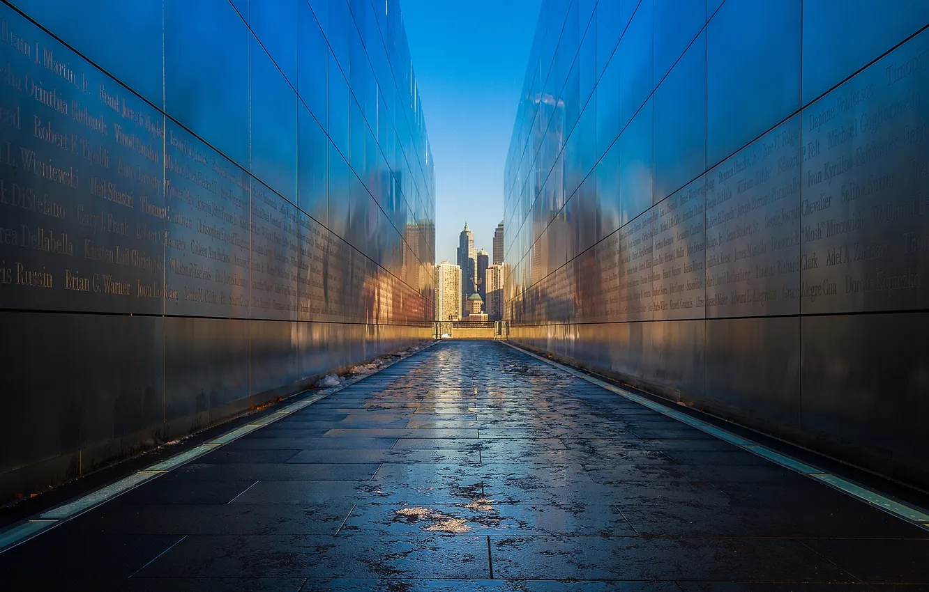 Photo wallpaper horizon, Manhattan, memorial, New Jersey, United States, Frederic Schwartz, the Hudson river, Jessica Jamroz