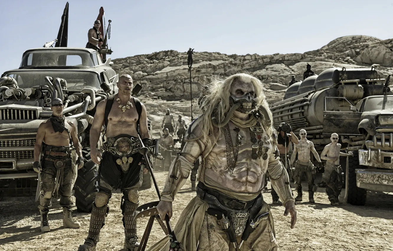 Photo wallpaper desert, chaos, madness, postapocalyptic, Mad Max, Fury Road, Mad Max, this moment