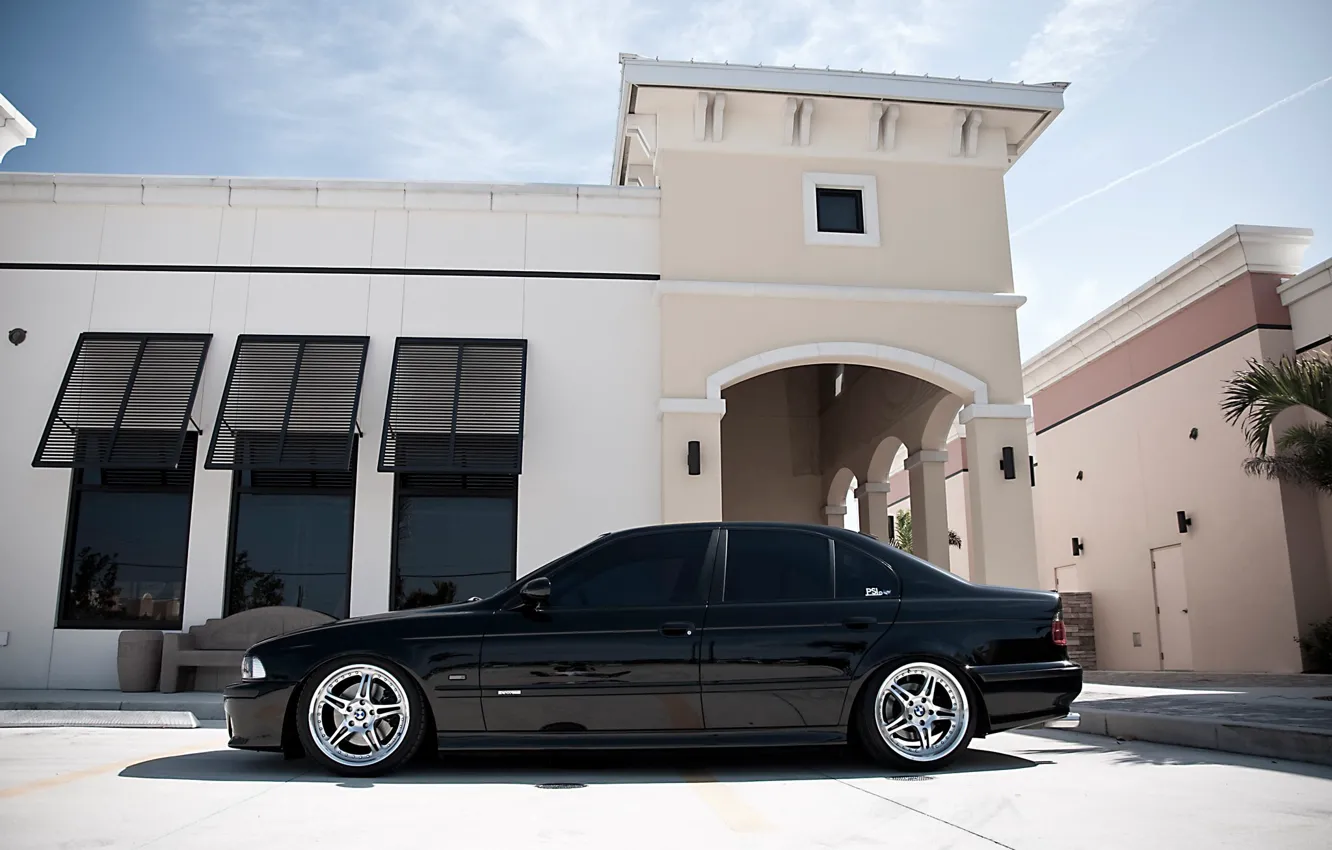 Photo wallpaper BMW, Sedan, drives, Black, E39