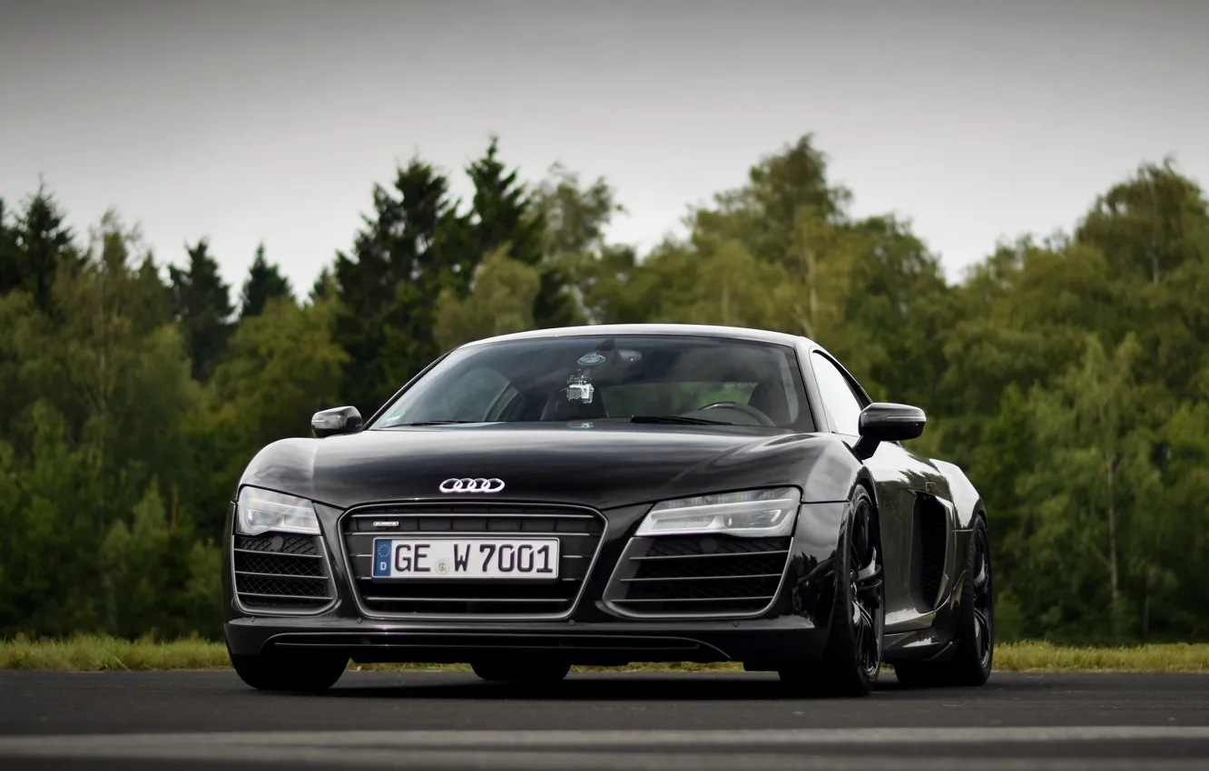 Photo wallpaper road, auto, trees, Audi R8 V10