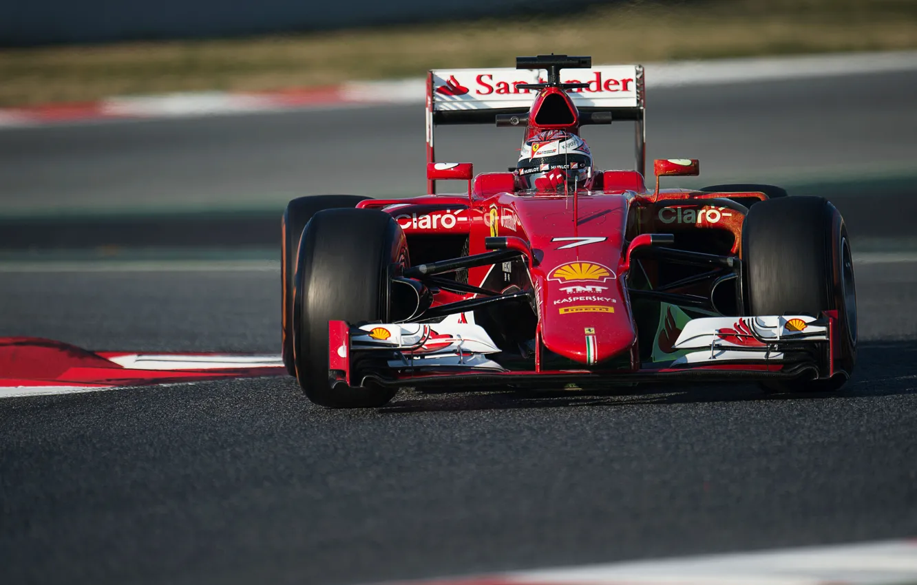 Photo wallpaper Ferrari, Formula 1, Spain, kimi raikkonen also, 2015, tests, SF15T