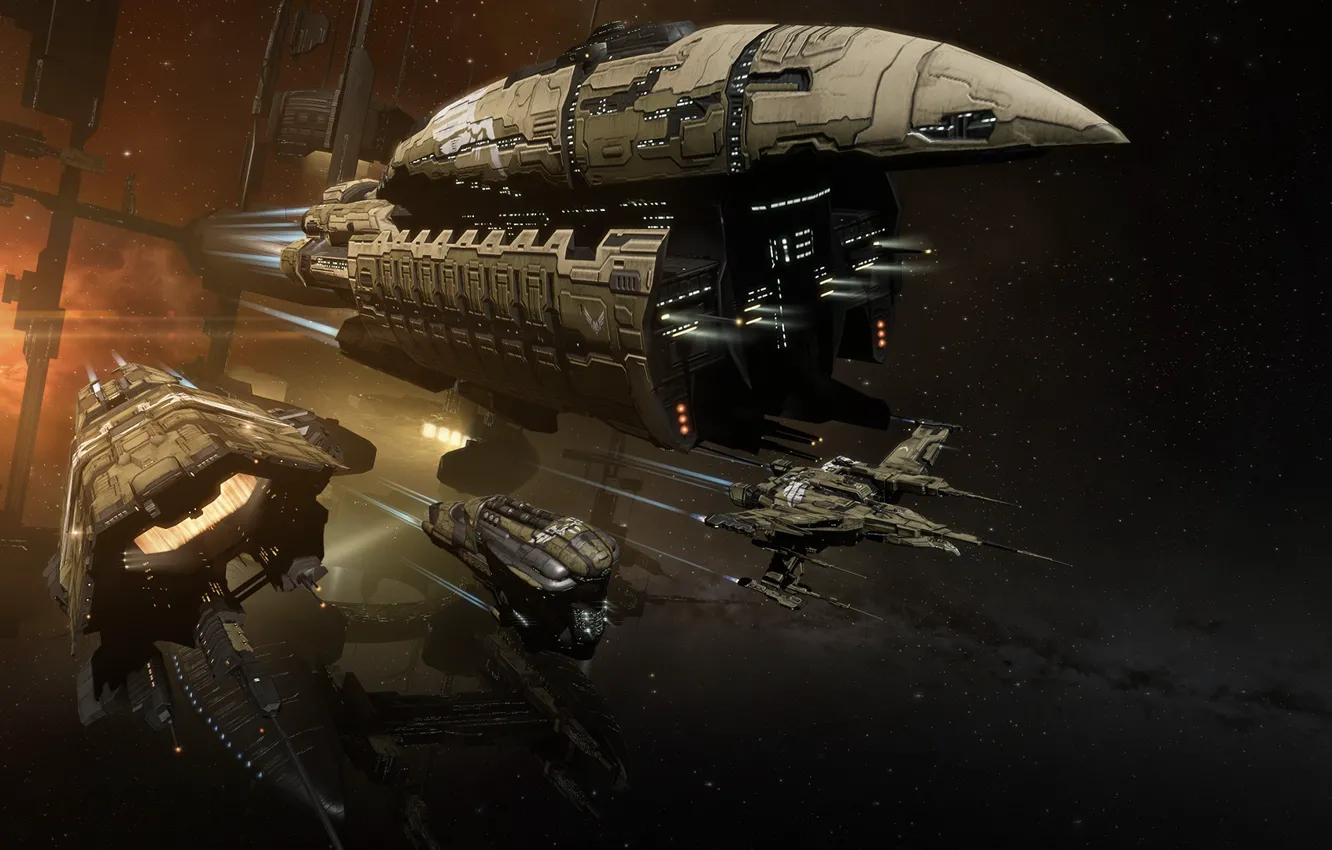 Photo wallpaper space, nebula, station, space, spaceship, eve online, space ship, coooper