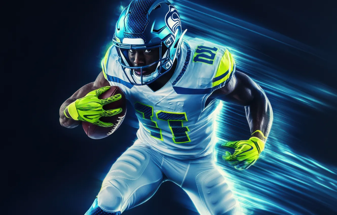 Photo wallpaper Neon, football, player, style, American