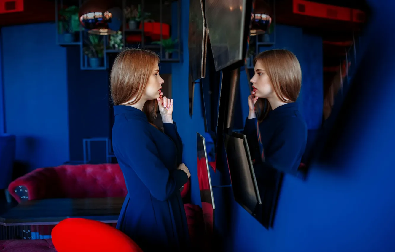 Photo wallpaper reflection, profile, Kate, Andrey Metelkov