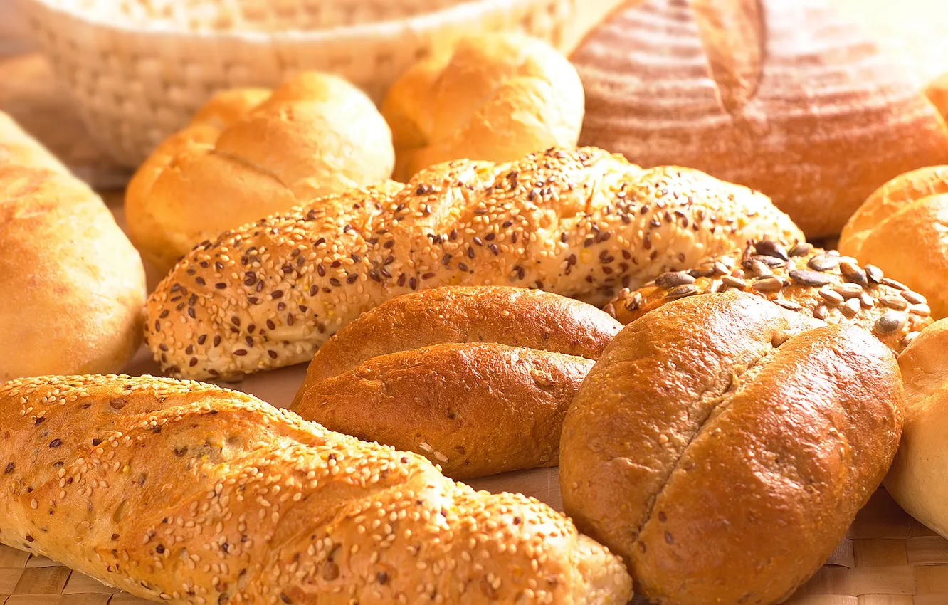 Photo wallpaper bread, breakfast, products, bread products