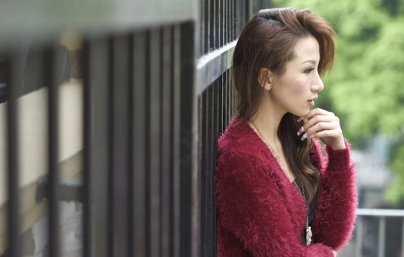 Photo wallpaper look, girl, background, Catherine Lo