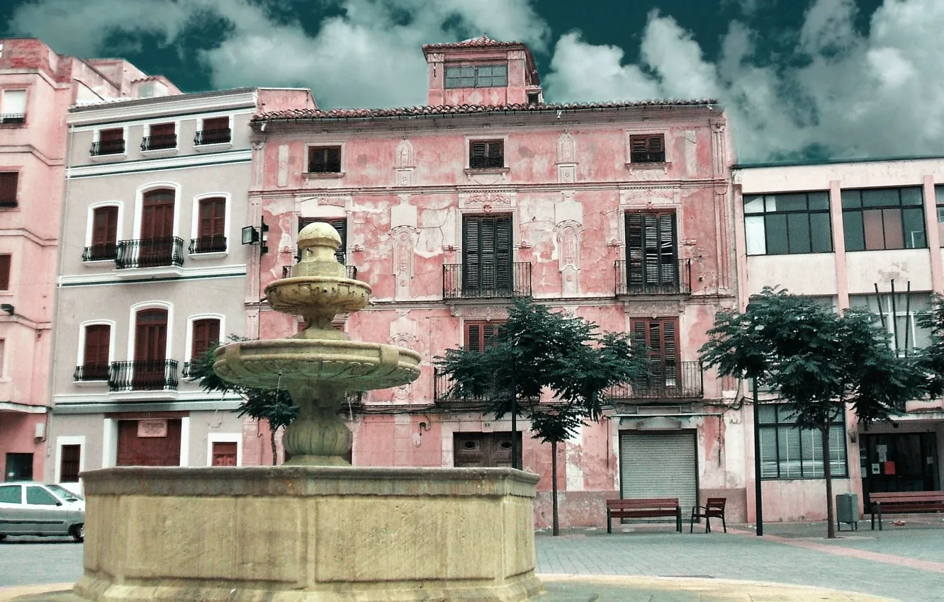 Photo wallpaper city, Spain, AMVC, CHELVA, FOUNTAIN