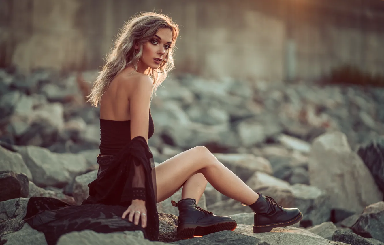 Photo wallpaper look, girl, pose