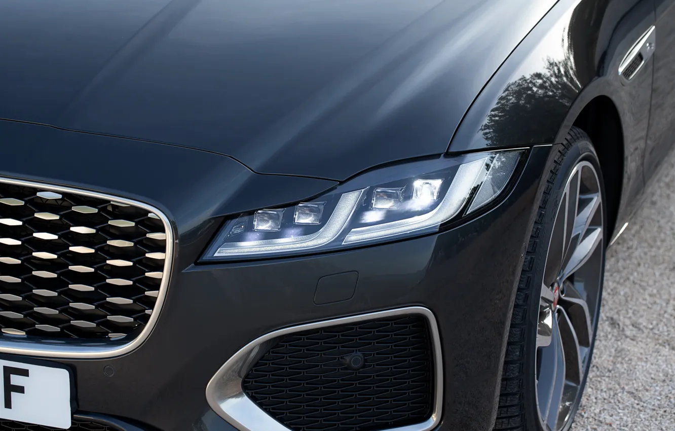 Photo wallpaper Jaguar, headlight, the hood, before, universal, Jaguar XF, 2020, XF