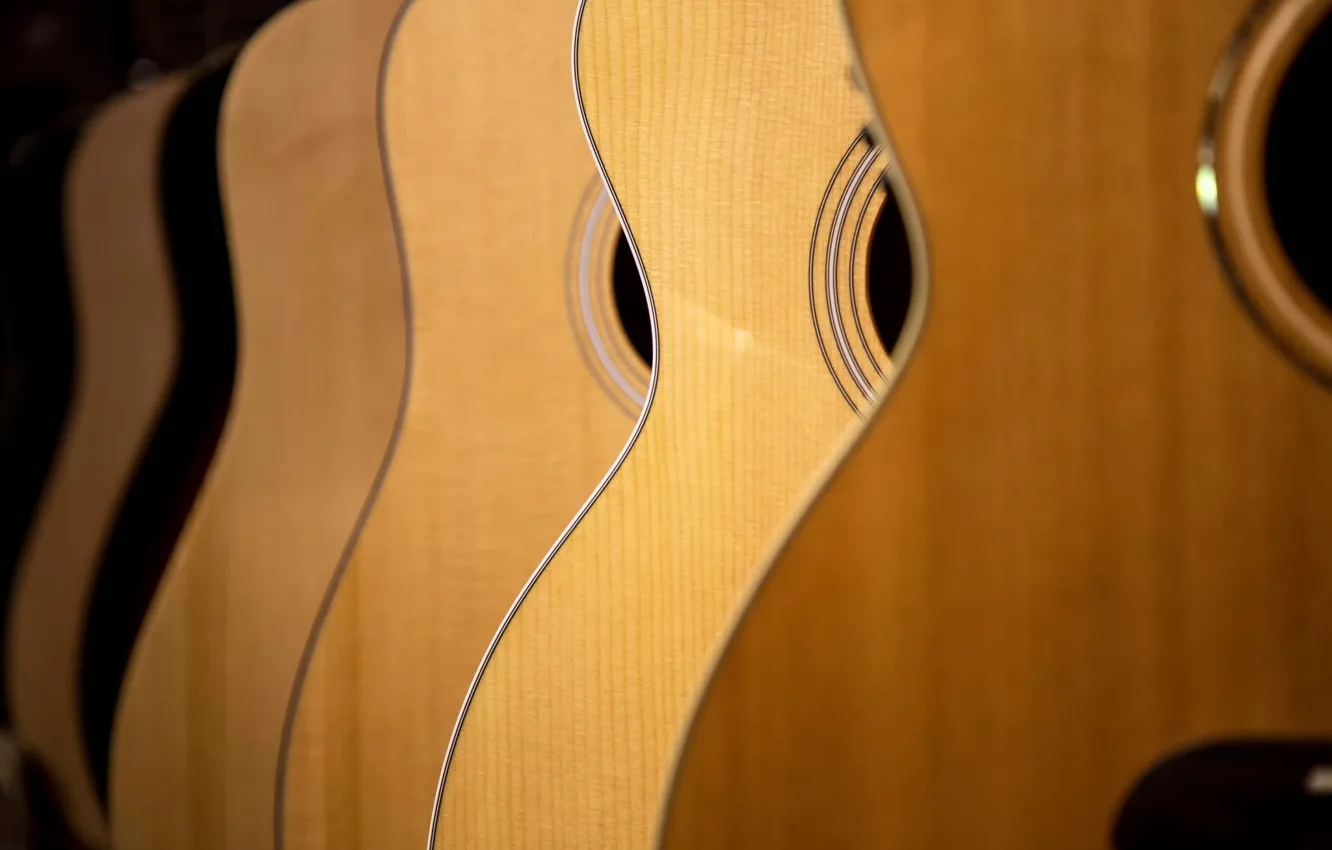 Photo wallpaper guitar, curves, Acoustic Guitars