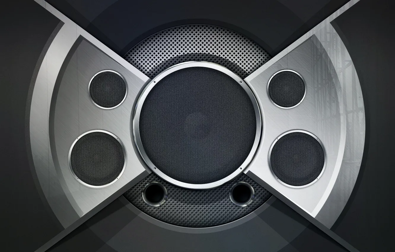 Photo wallpaper design, reflection, speaker, audiogasm